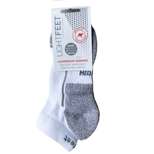 Lightfeet Lightweight Running - Mini Crew (White) 2 Pack - socksforliving.com