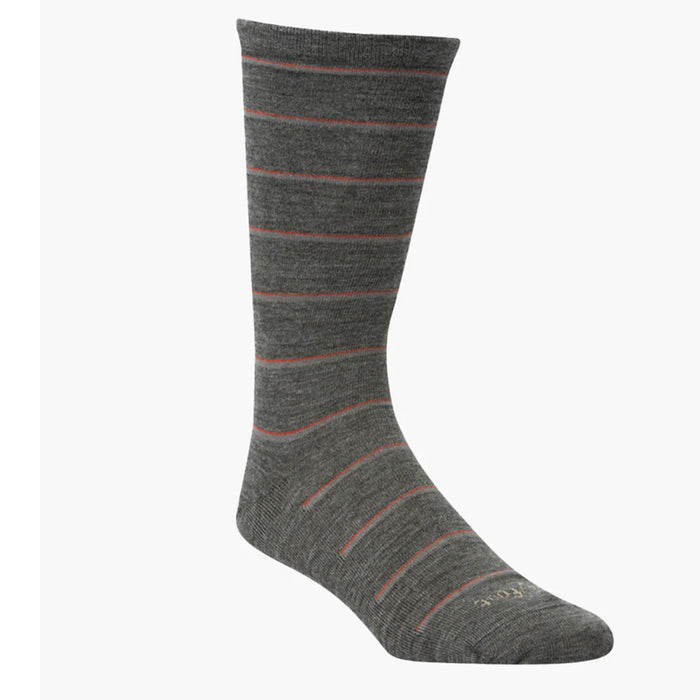 Pussyfoot Wool Non-Elastic Health Socks - Grey Stripe