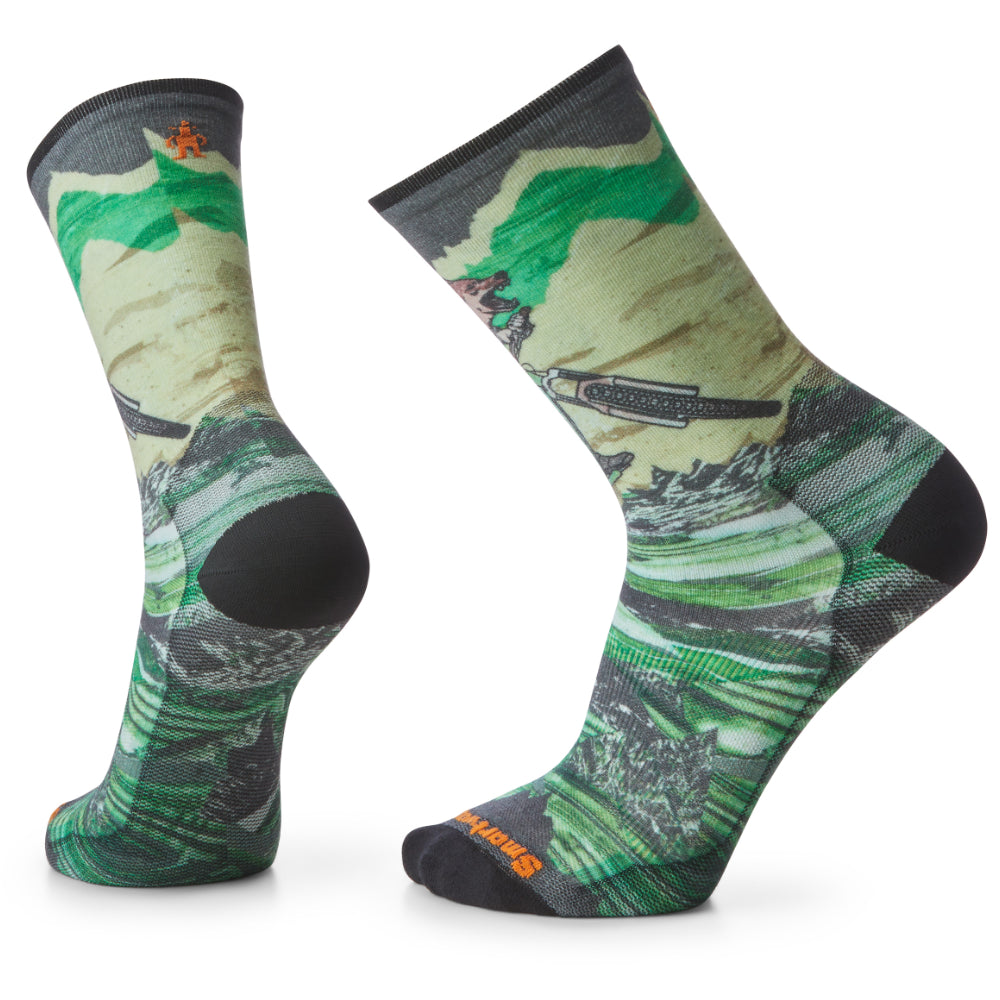 Smartwool Ultralight Bike Socks Wolf Print - Natural