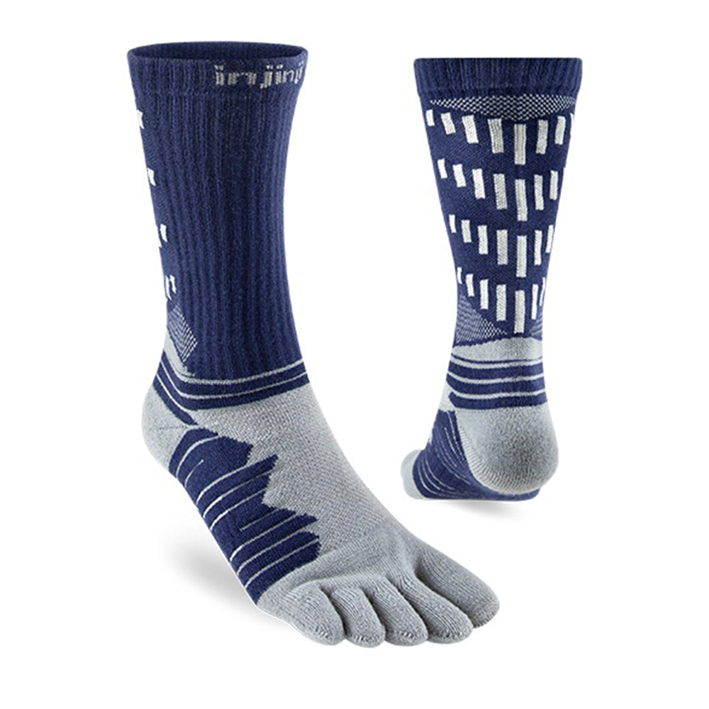Injinji Outdoor Midweight Mini-Crew Merino Wool Toe Socks - Slate | Feetus