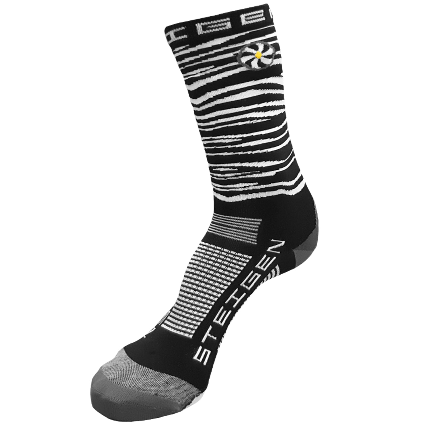 Steigen Running Socks 3/4 Crew - Zebra