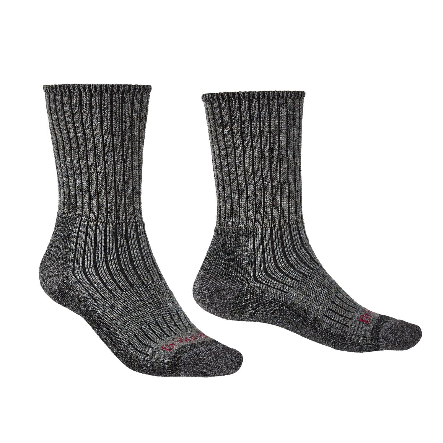 Bridgedale MERINO HIKE Comfort Socks (Midweight Charcoal) - socksforliving.com