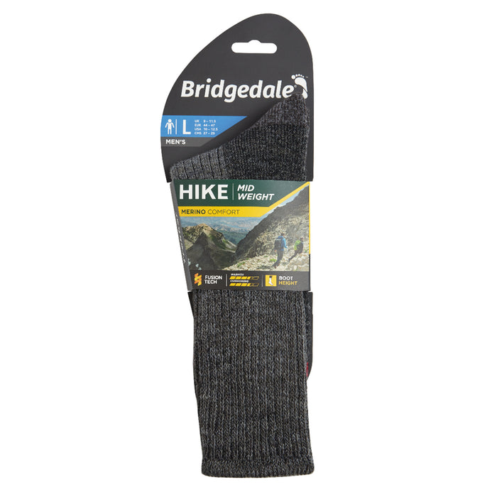 Bridgedale MERINO HIKE Comfort Socks (Midweight Charcoal)