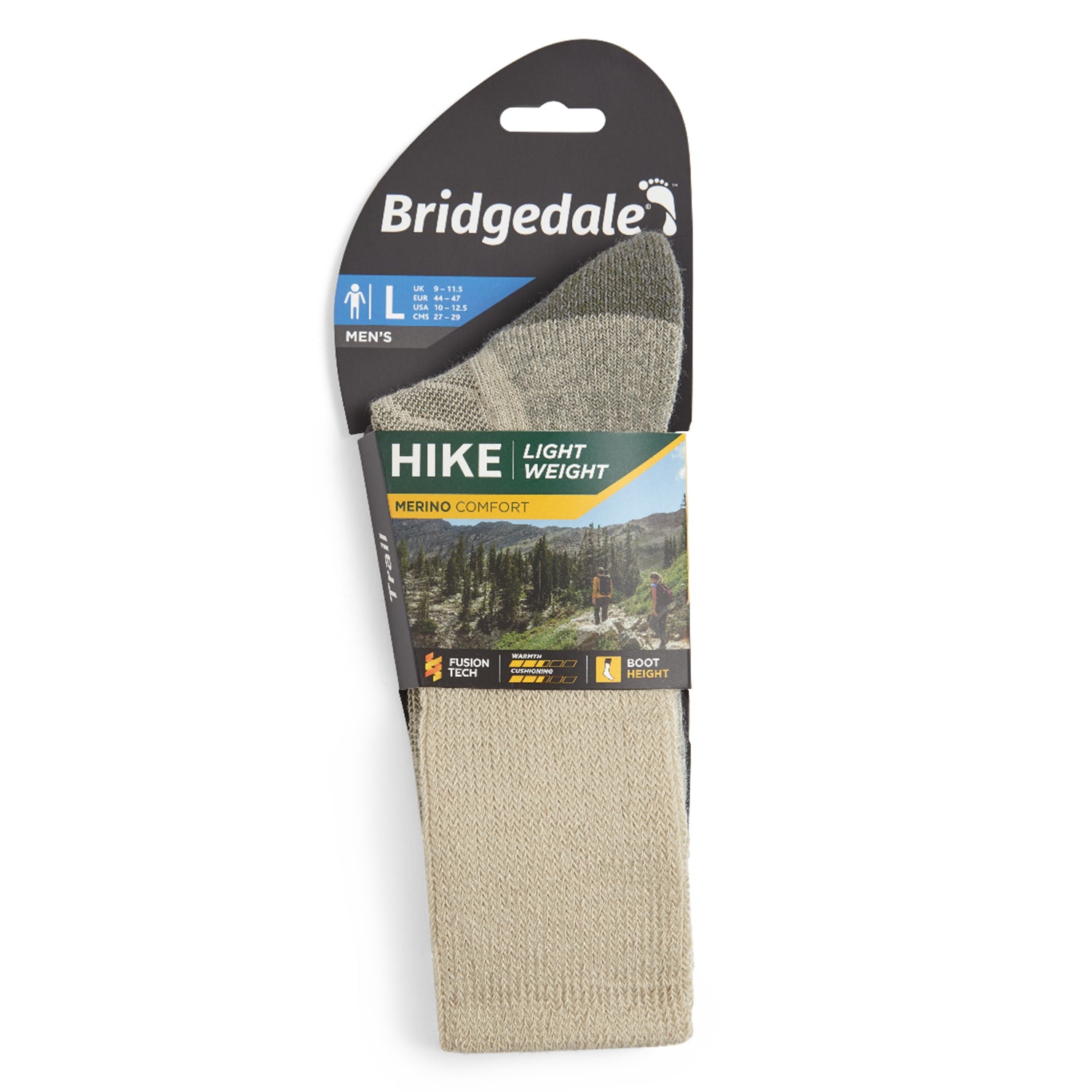 Bridgedale MERINO HIKE Comfort Socks (Lightweight Natural)