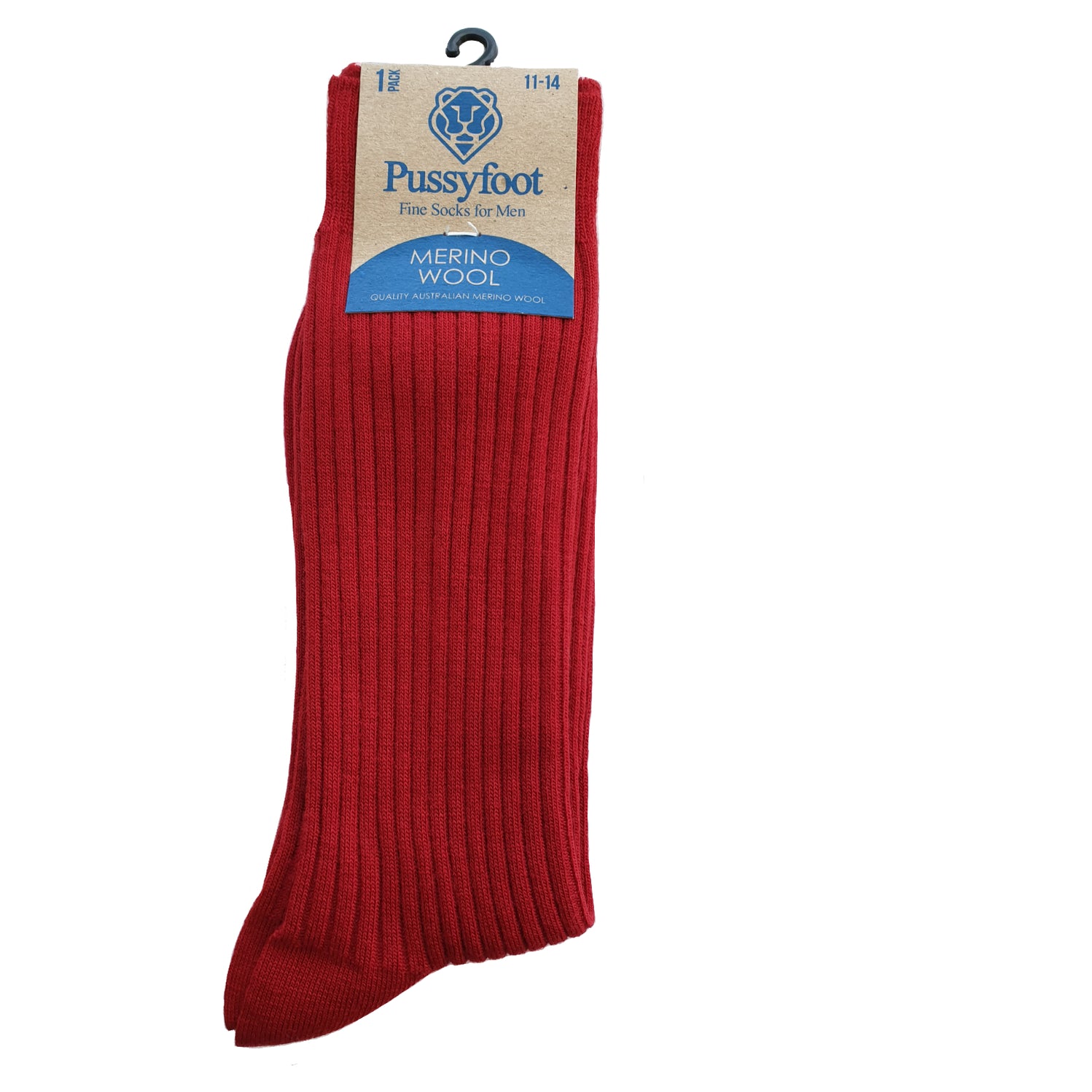 Pussyfoot Merino Wool Crew Socks - Red — socksforliving.com